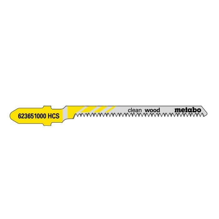 Confezione 5 lame per seghetto Metabo Clean Wood denti alternati a punta, per legno e plastica, dimensioni 57x1,25x1,4 mm Merkproduct