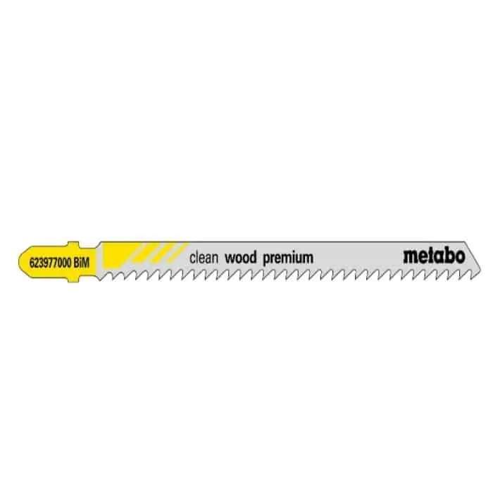 Confezione 5 lame a seghetto Metabo Clean wood premium denti alternati e rettificati, per legno e plastica, dimensioni 105x1,5 mm Laatste Kans