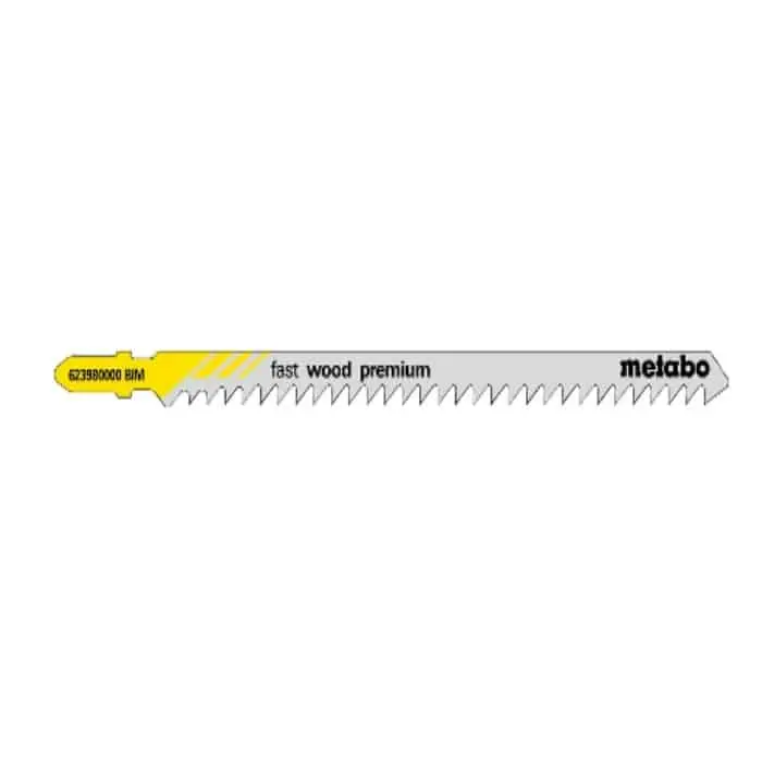 Confezione 5 lame a seghetto Metabo Fast wood premium rettificata/stradata, per legno, dimensioni 126x1,25 mm Seizoensaanbieding