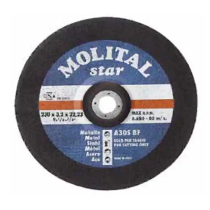 Fabrieksprijs Disco rigido Molital Star per taglio ferro e acciaio, centro depresso, dimensioni 125x32x22 mm