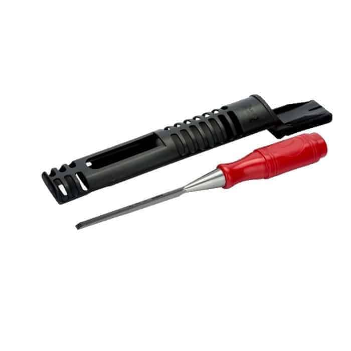 Koop Online Scalpello Bahco 1031-18 per legno, impugnatura in polipropilene rosso, dimensione lama 18 mm, lama verniciata.