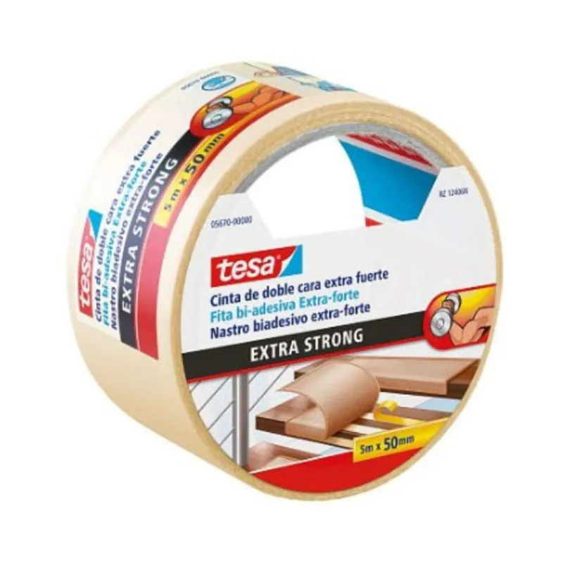 Nastro biadesivo 64620 Tesa per pavimenti, dimensione 50 mm x 5 m, Gomma Sintetica finitura Bianco Actieprijs