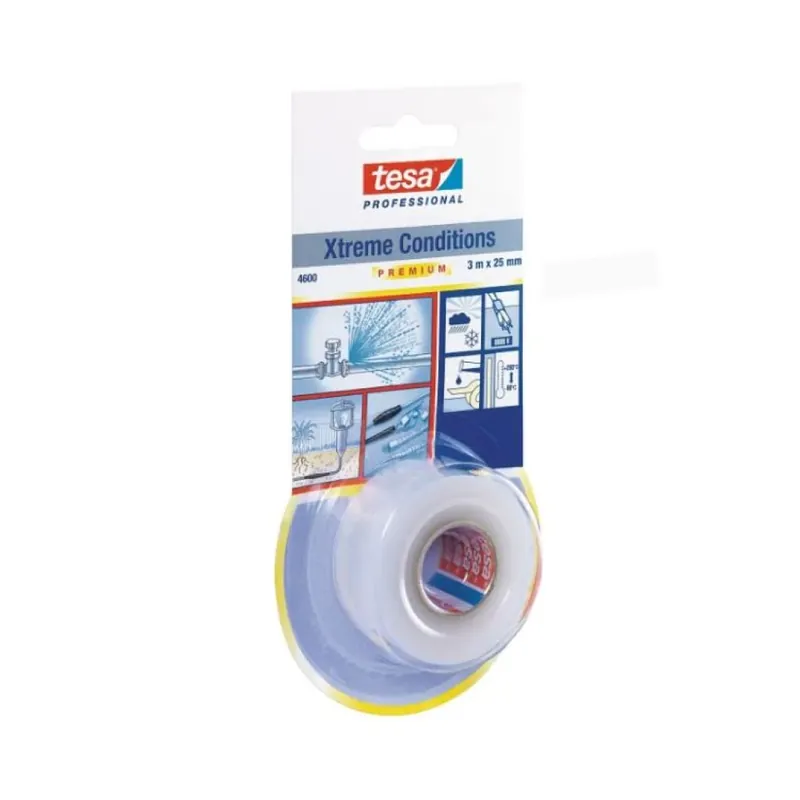 Goedkoop Nastro autoagglomerante Tesa per condizioni estreme, dimensione 25 mm, lunghezza 3 m, al silicone, misura 25 mm x 3 m, Silicone speciale finitura Bianco