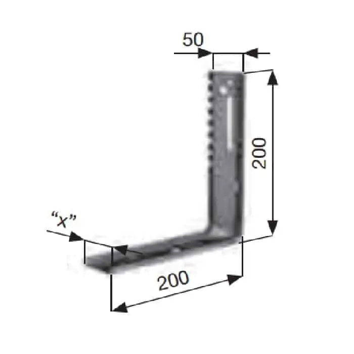 Premium Supporto verticale a telaio tipo Torino Sames per tapparella avvolgibile, modello a squadro, larghezza base 50 mm, finitura Zincata
