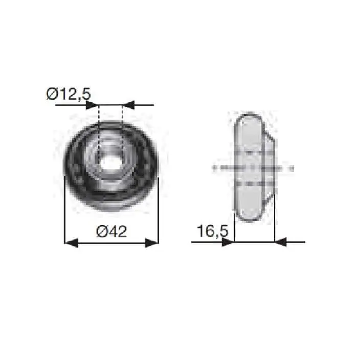 Must-Have Cuscinetto a sfere tipo G Sames per tapparella avvolgibile, con boccola in ferro, diametro 42 mm, finitura Zincata