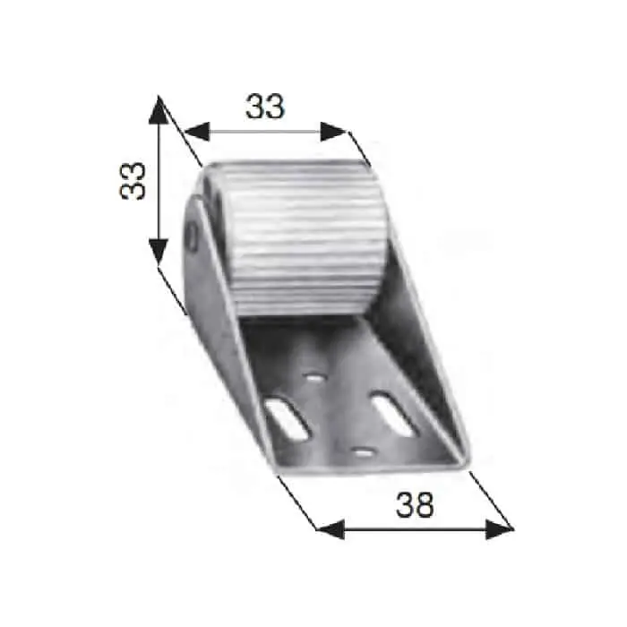 Rullino di rinvio Sames piccolo registrabile, per tapparella avvolgibile, dimensioni 33x38 mm, finitura Zincata Exclusieve Aanbieding