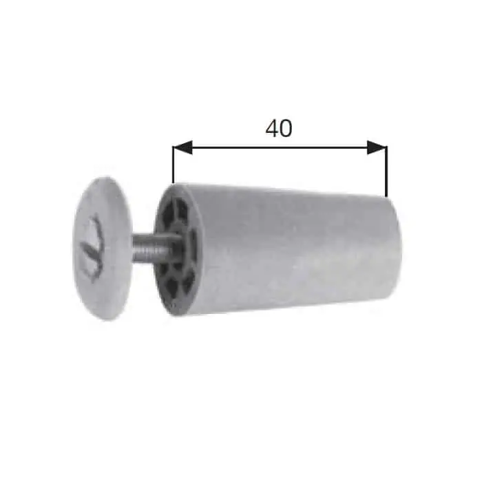 Uitverkoop Tappo di arresto Sames per tapparella avvolgibile, lunghezza 40 mm, materiale Plastica, colore Grigio
