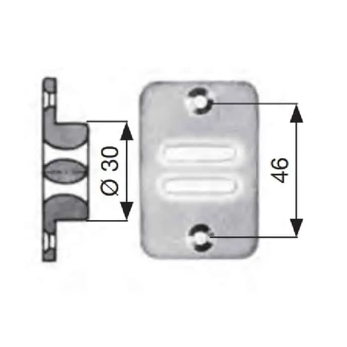 Guidacinghia verticale a 2 asole Sames per tapparella avvolgibile, diametro 30 mm, materiale Nylon, colore Marrone Tijdelijk Beschikbaar