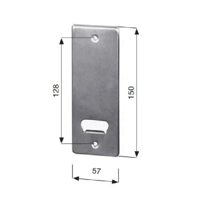 Dagaanbieding Placca Sames per avvolgitore serie Mignon, dimensioni 57x150 mm, interasse 128 mm, finitura Inox