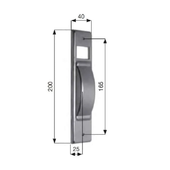 Koop Online Placca Sames per avvolgitore serie S, dimensioni 40x200 mm, interasse 165 mm, finitura Anodizzato Argento