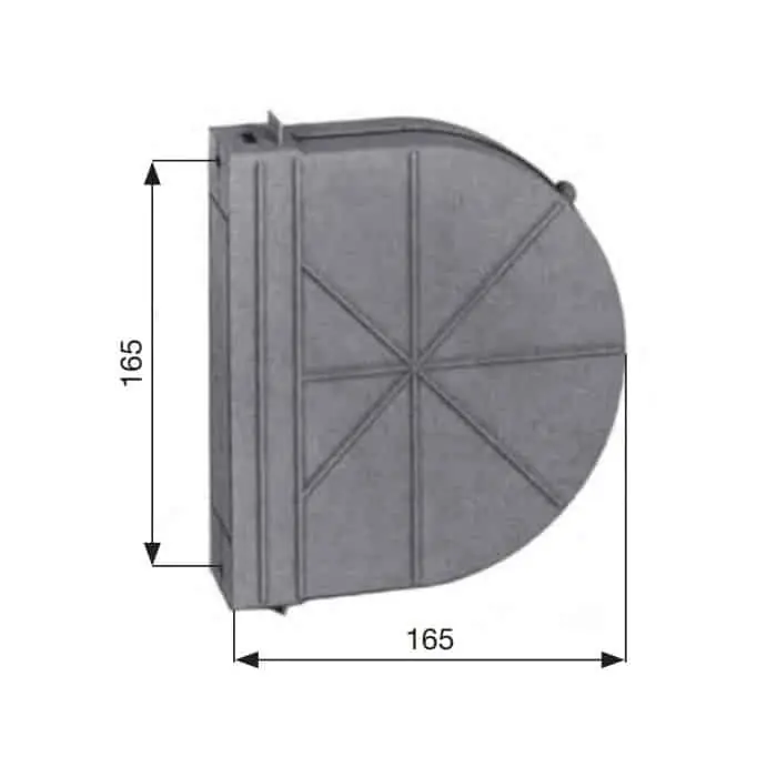 Cassetta in plastica P-TS Sames per avvolgitore serie Erre, capacità 6 mt, interasse 165 mm, colore Grigio Merkproduct