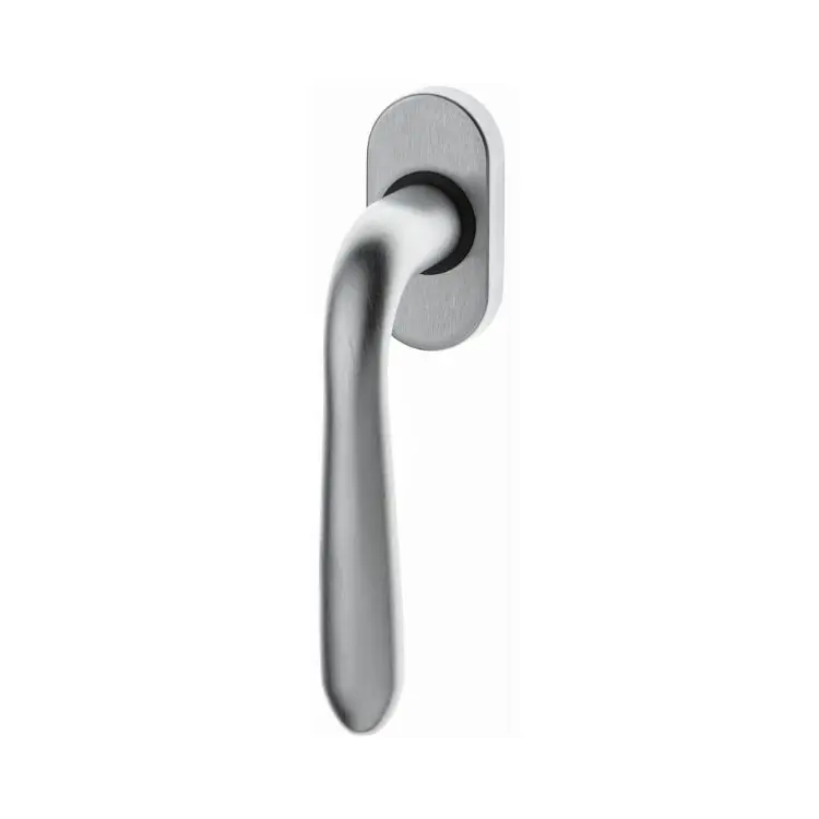 Tijdelijk Beschikbaar Maniglia martellina DK Uno per serramento, lunghezza quadro 7x40 con bussole, Ottone finitura Cromo Satinato