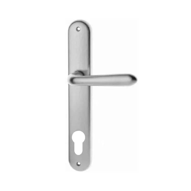 Maniglia Uno Z per porta interna, placca lunga 244x40 mm, foro Yale interasse 85 mm, Zalor finitura Cromo Satinato Speciale Aanbieding