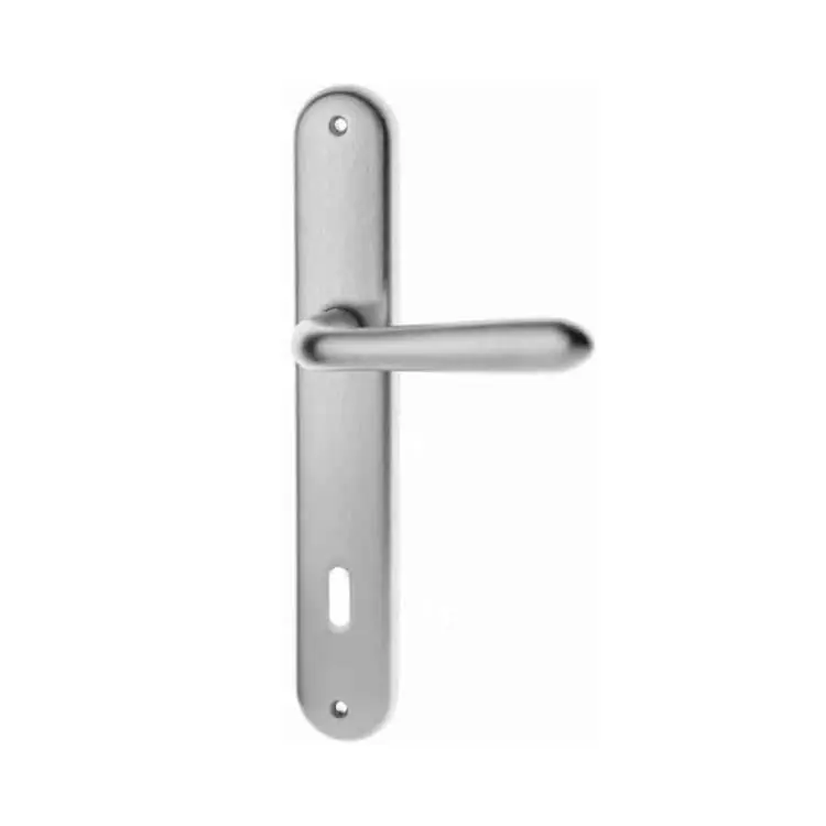 Maniglia Uno Z per porta interna, placca lunga 244x40 mm, foro Patent interasse 90 mm, Zalor finitura Cromo Satinato Weekendaanbieding