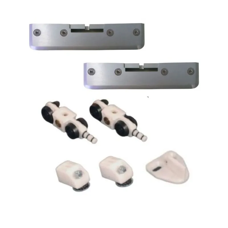 Guarnitura scorrevole Monosilent SVF120 Pettiti per porta a vetro da interni, pinza di ancoraggio e fermi di arresto, portata 120 Kg, Alluminio finitura Argento Speciale Aanbieding
