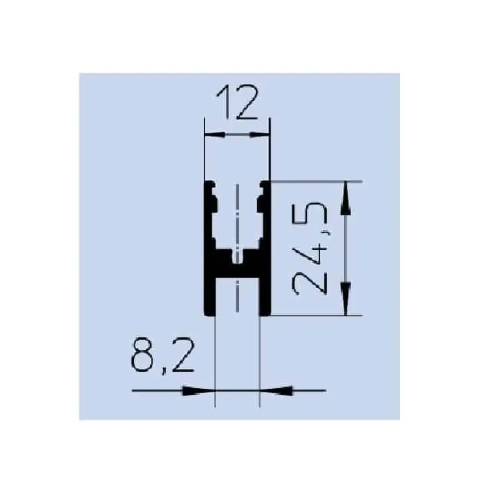 Uitverkoop Profilo cornice inferiore/superiore Sliding Colibrì per anta scorrevole vetro, portata 30 Kg, lunghezza 3000 mm, finitura Anodizzato Argento