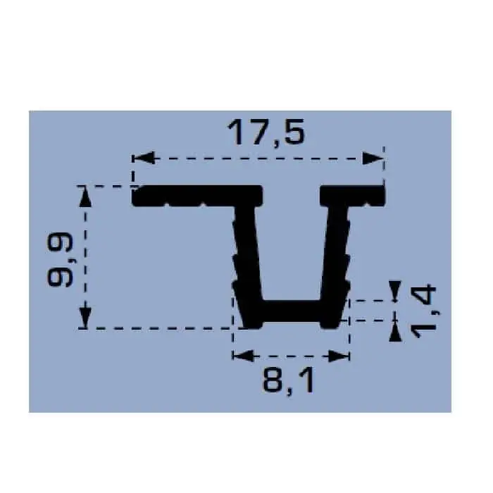 Veilige Betaling Profilo Sliding sistema Falco e Volpe per anta scorrevole, portata 25-45 Kg, lunghezza 3000 mm, finitura Anodizzato Argento