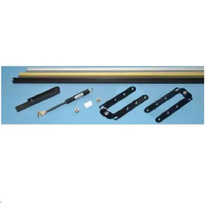 Kit sistema per porta pieghevole a battente Nibbio Sliding, portata 50 kg, lunghezza profilo 1000 mm, finitura Argento Uitverkoop