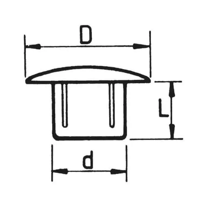 Copriforo in plastica Valplast 76A, diametro interno 10, esterno 13, finitura 6/8 Tijdelijk Beschikbaar