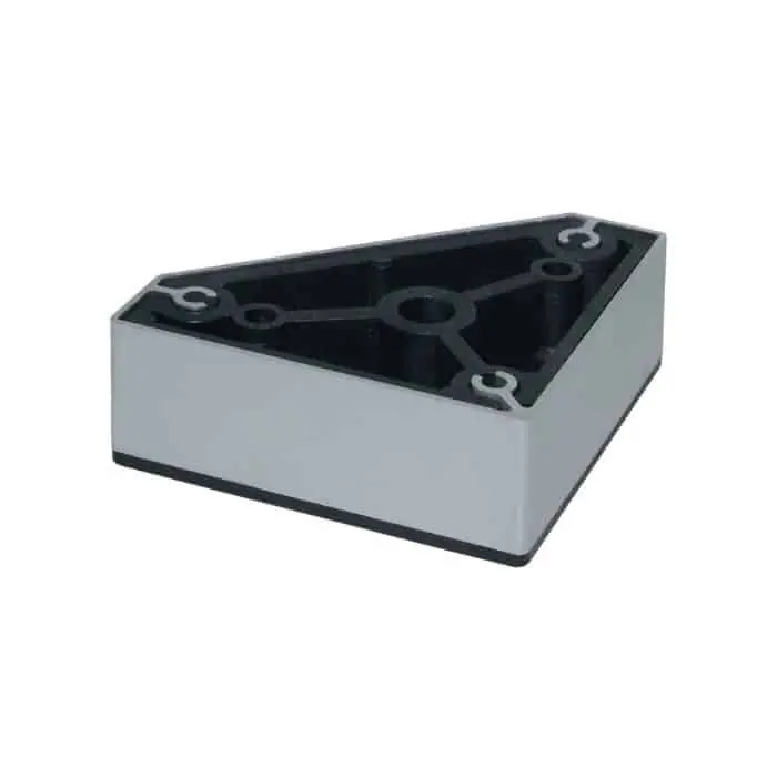 Beste Prijs Piedino quadro in alluminio PQ2 per mobile, regolabile, lato 60 mm, altezza 40 mm, finitura Brillante Lucido