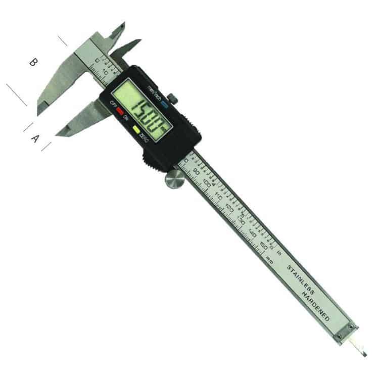 Calibro Metrica 10002 digitale da 0 a 155° mm, in acciaio inox temprato, finitura Satinato Opaco Laatste Versie
