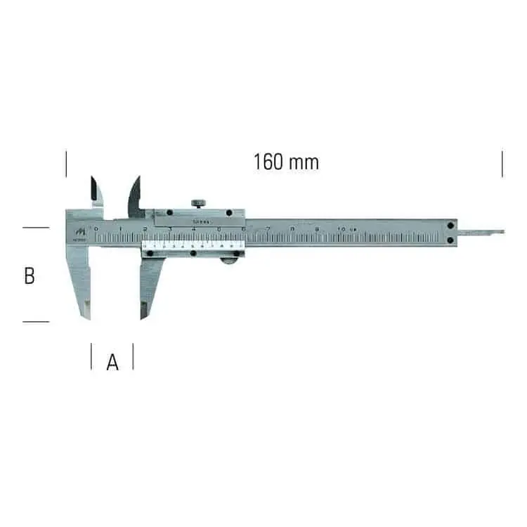 Gecertificeerd Mini Calibro tascabile da 0 a 100° mm, in acciaio inox temprato, finitura Satinato Opaco