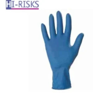 Finale Uitverkoop Guanto monouso Hi-Risks, in Lattice gomma naturale, taglia 9, Finitura Blu