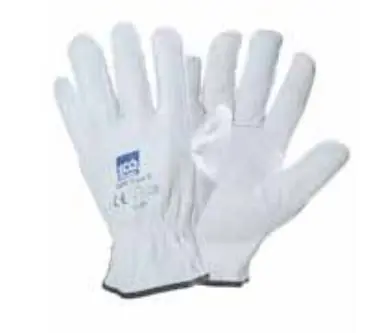 Bestel Nu Guanti in pelle fiore con polsino bordato ed elastico stringi polso, taglia 10, finitura Bianco