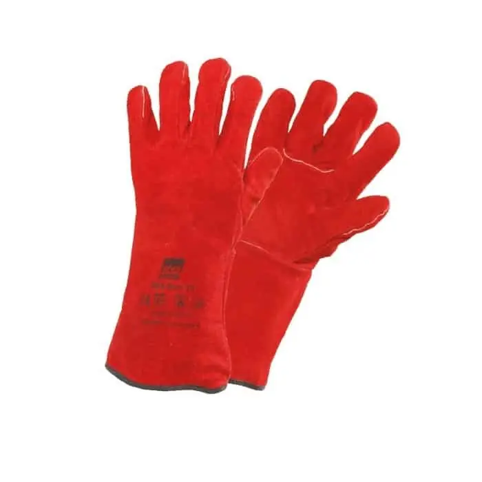 Guanti in pelle fiore crosta bovino Icoguanti per saldatore, con manichetta di protezione, taglia XXL 10, finitura Rosso Koop Online