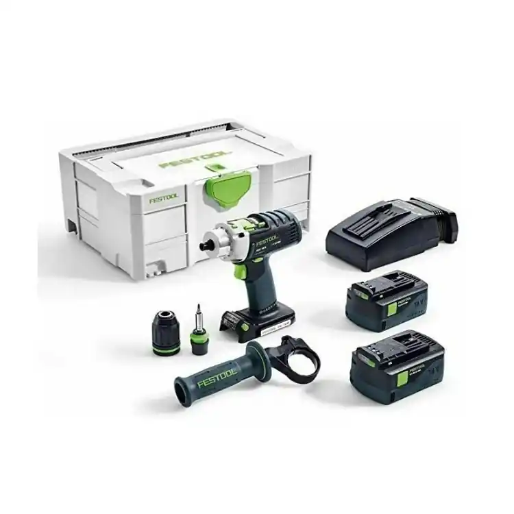 Direct Verzonden Trapano avvitatore PDC 18/4 Li 5,2 Plus Festool Quadrive, con percussione, batteria Litio 18 V 5,2 Ah