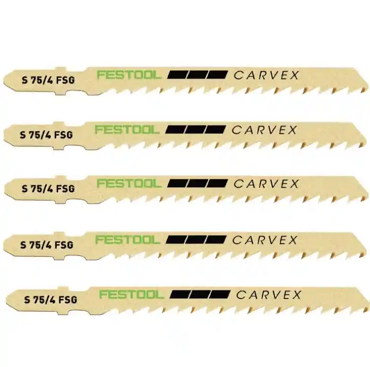 Korting Confezione 5 lame Wood Universal S 75/4 FSG Festool per seghetto legno, dimensioni 75x30 mm