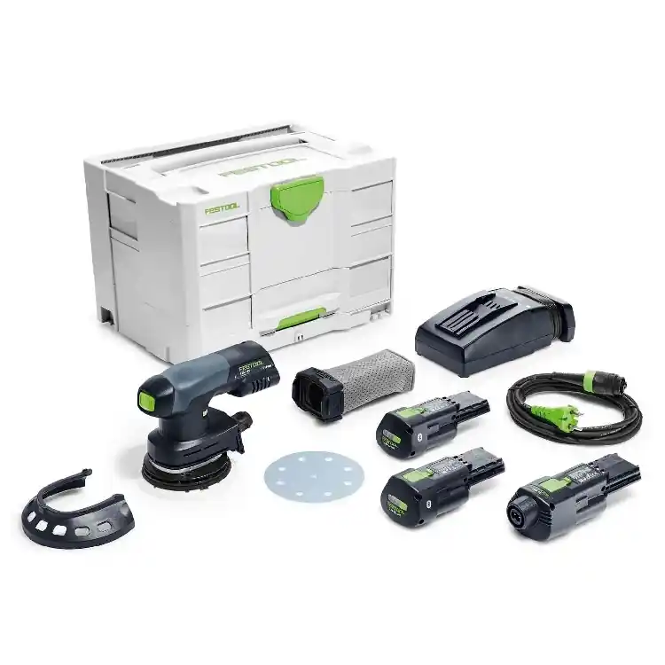 Levigatrice roto-orbitale ETSC 125 Li 3,1 I-Set Festool, monomanuale compatta, batteria Ergo Bluetooth 18 V Rechtstreeks Van De Fabrikant