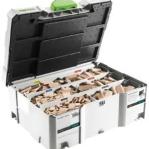 Confezione piastrine di giunzione in legno Domino, assortite 4-5-6-8-10 con frese Hoge Kwaliteit