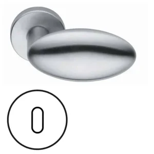 Fusital serie CA Duemilanove H368, Maniglia per porta interna, con rosetta e bocchetta per foro normale, finitura Cromo Satinato Op = Op
