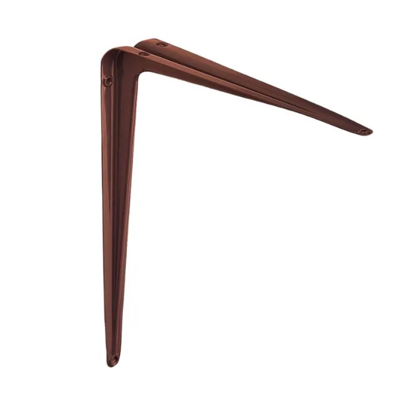Direct Verzonden Coppia Reggimensola Nervata Mn Fischer per piani in legno, dimensione 125x150 mm, Acciaio finitura Marrone