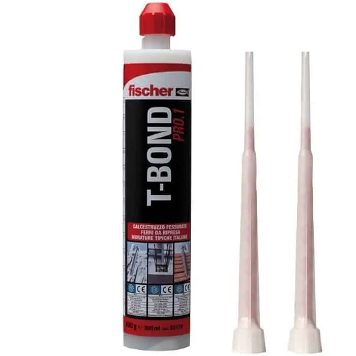 Superprijs Resina T-Bond Pro.1 Fischer per ancoraggio chimico certificato su calcestruzzo, cartuccia 300 ml, finitura Grigio
