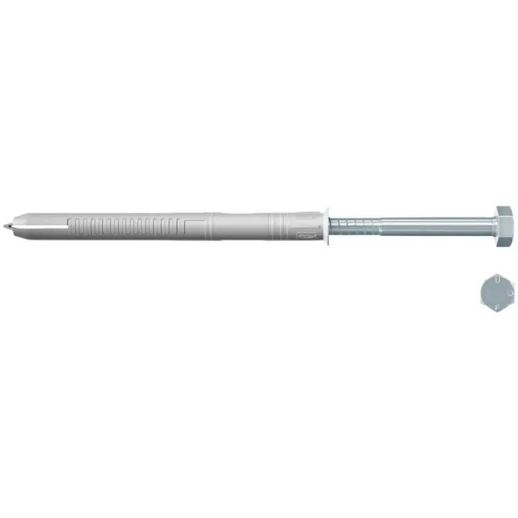 Tassello prolungato Fur-Ss Fischer per fissaggio universale, diametro 10 mm, lunghezza 80 mm, con vite Esagonale 7x85 mm Op = Op