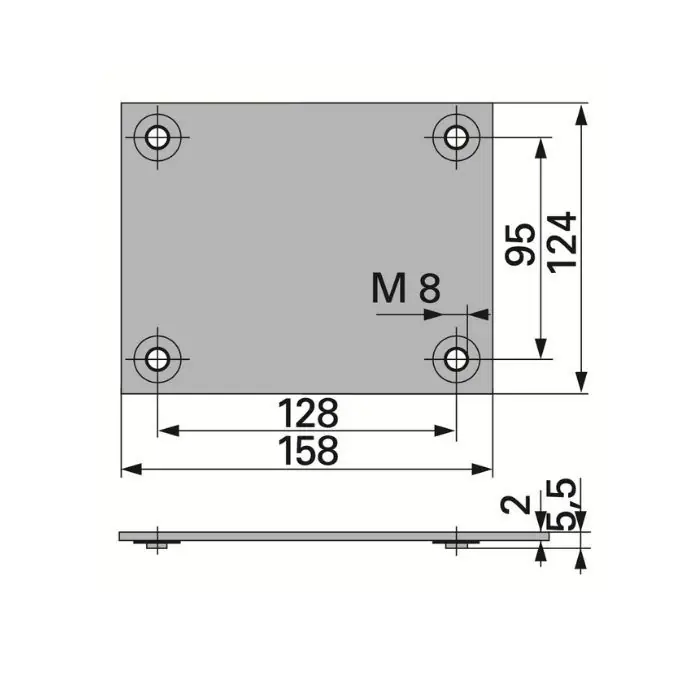 Piastra di fissaggio Fiam per serratura 103, dimensioni 158x124 mm, materiale Acciaio Gratis Retour