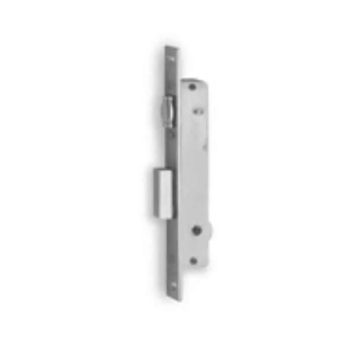 Serratura 902 K Fiam per serramento, una mandata, rullo regolabile, dimensioni 21x20 mm, finitura Acciaio Nichelato Koopje
