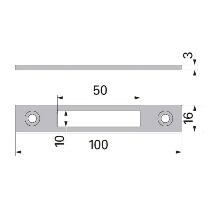 Contropiastra Fiam per Serratura 903K per serramento, dimensioni 100x16 mm, materiale Acciaio Zincato Koopje