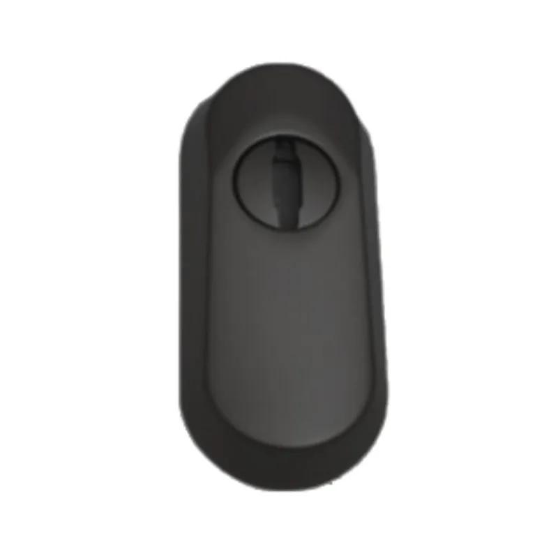 Defender ovale Iron Fiam per porte a profilo, con mostrina interna, spessore 12 mm, dimensione 79x36 mm, Acciaio finitura Nero Premium