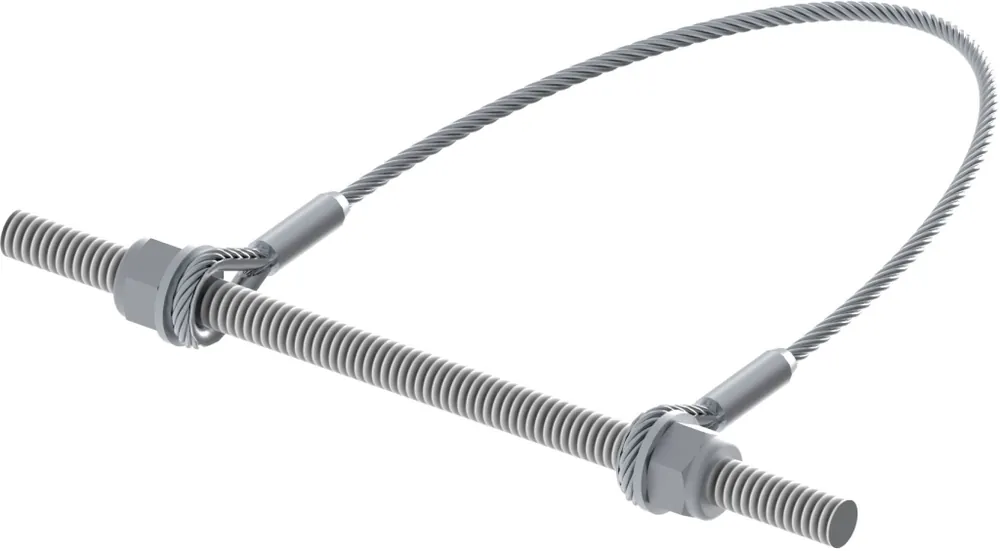 Populair Cavo anticaduta VC9111.400 Fac per cancello ad anta, dimensioni 4x400 mm, barra filettata M10 e dadi