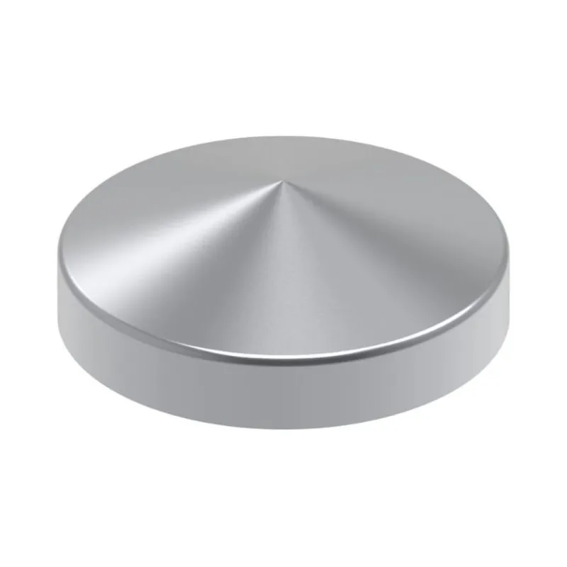 Cappello tondo con bordo VL2103.060.L Fac per copricolonna, diametro 60 mm, altezza 22 mm, Acciaio finitura Naturale Lucido Koopje
