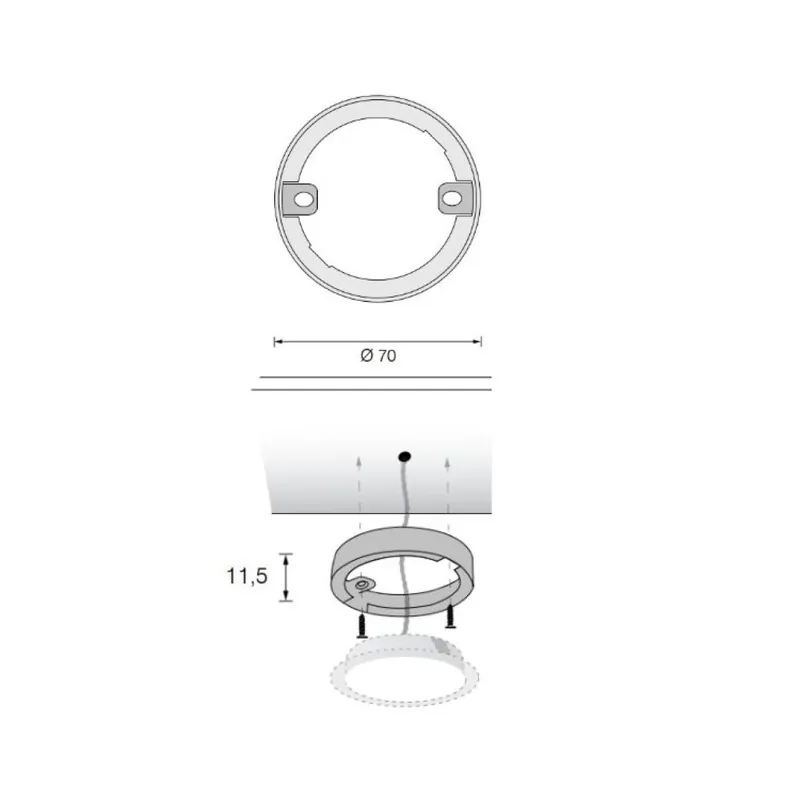 Distanziatore per faretti Sun e Sun Q Forma e Funzione, diametro 70 mm, in policarbonato, finitura Verniciata Laatste Kans
