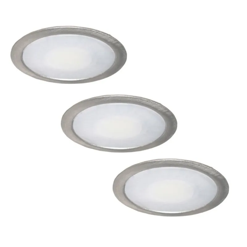 Speciale Aanbieding Kit 3 faretti tondi da incasso Forma e Funzione, potenza 3,5 W, diametro 70 mm, altezza 12,5 mm, in metallo, finitura Acciaio