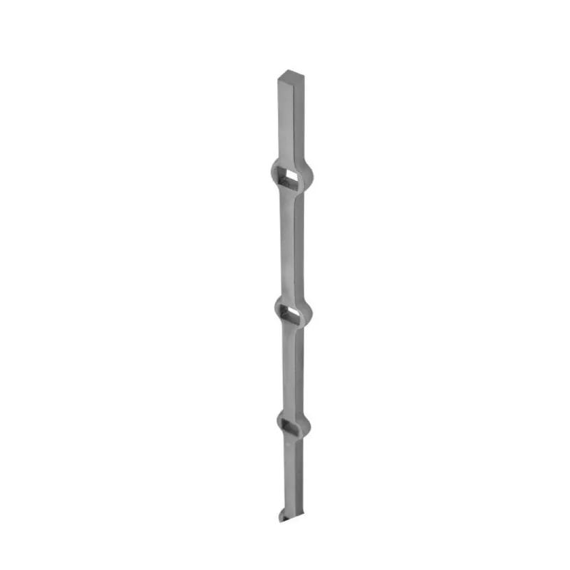 Barra forata quadra sabbiata 42/9/SAB India per ringhiera, 13 fori quadri interasse 150 mm, sezione 16 mm, lunghezza 2000 mm, materiale Ferro Battuto Nieuw