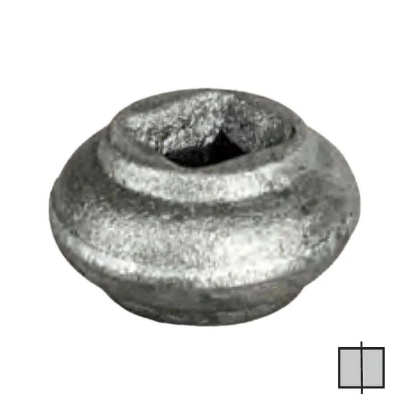 Borchia 128/38 India per cancello, foro quadro 12x12 mm, dimensioni 40x23 mm, materiale Ferro Battuto Koopje