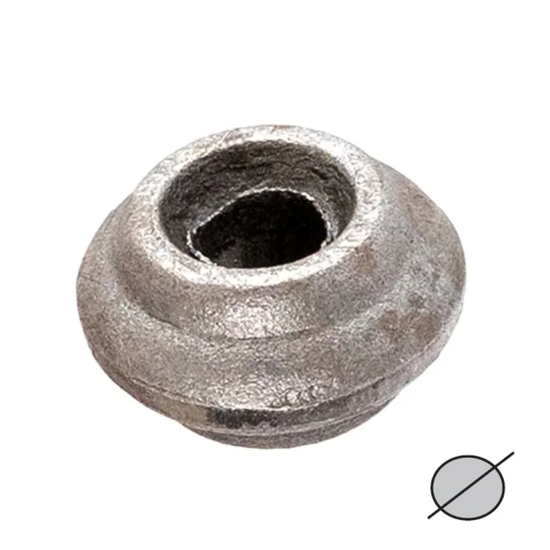Borchia 128/1 India per cancello, foro tondo 14 mm, dimensioni 40x23 mm, materiale Ferro Battuto Uitverkoop