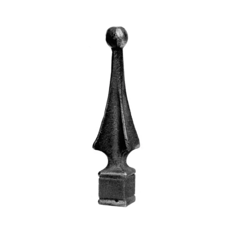 Seizoensaanbieding Lancia terminale 126/16 India per cancello, base quadra 40x40 mm, altezza 190 mm, materiale Ferro Battuto