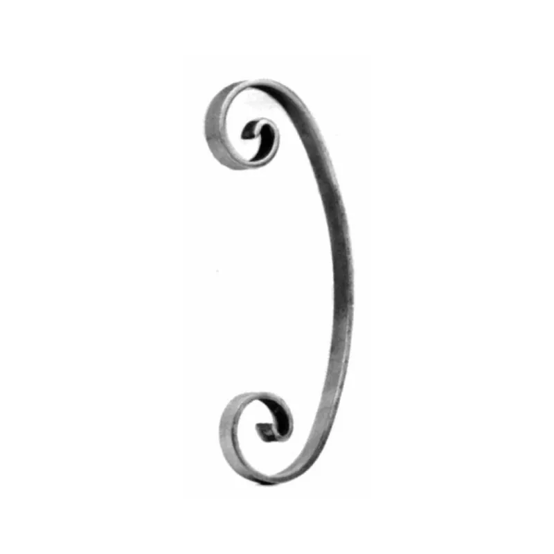 Riccio 84/2/S1 India per ringhiera, sezione 16x4 mm, dimensioni 220x90 mm, materiale Ferro Battuto Beperkt Aanbod